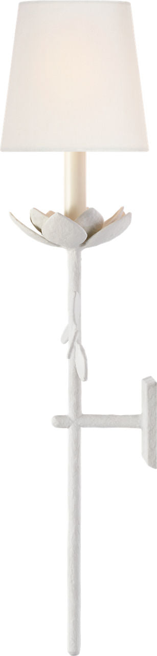Clementine 34" Tail Sconce | Plaster White | Linen Shade