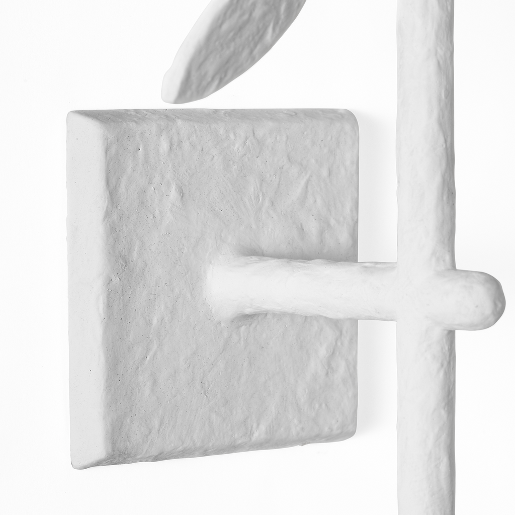 Clementine 34" Tail Sconce | Plaster White | Linen Shade