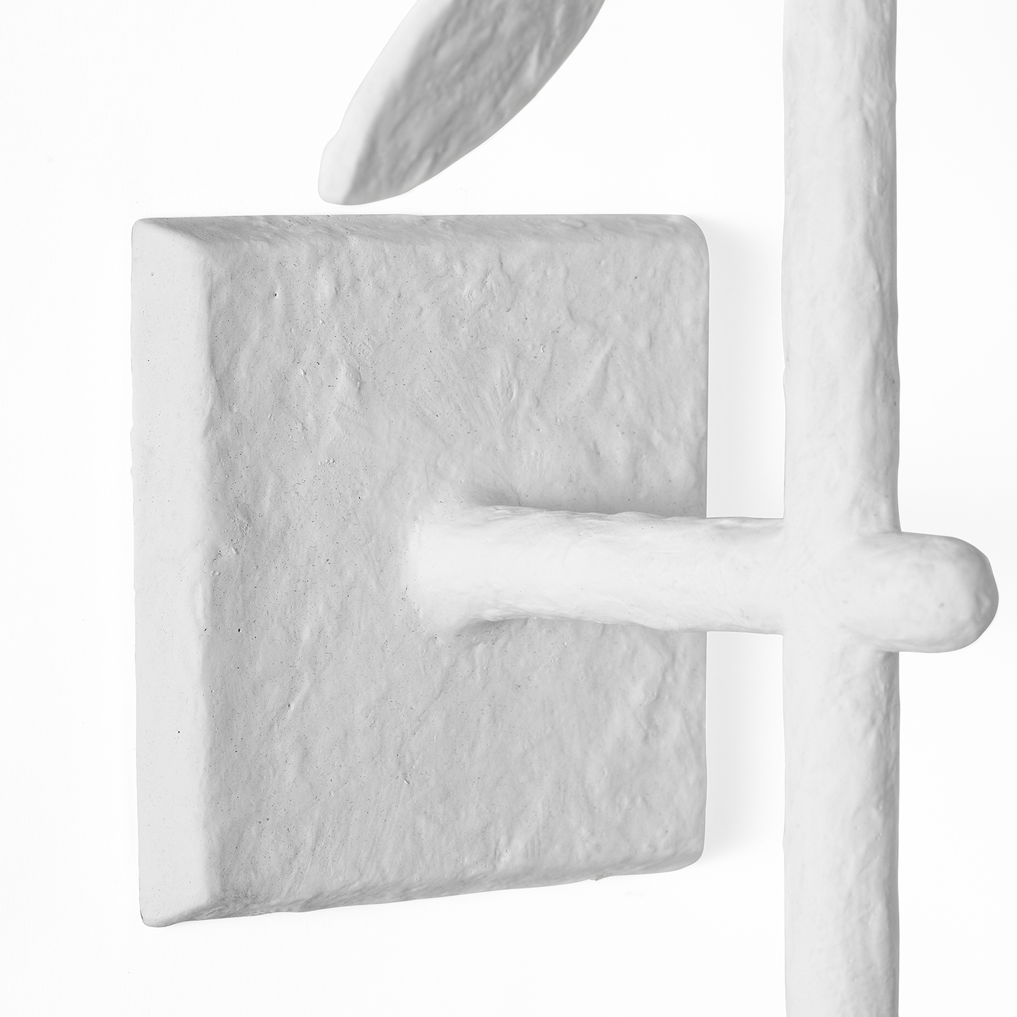 Clementine 34" Tail Sconce | Plaster White | Linen Shade