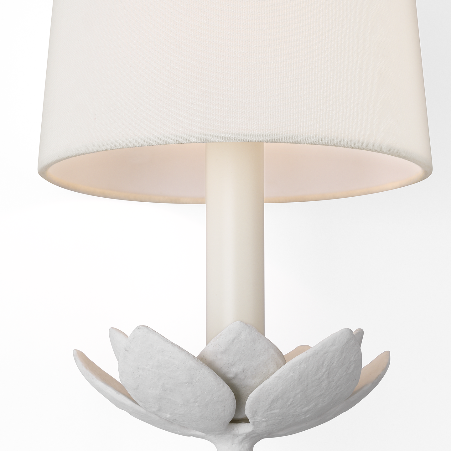 Clementine 34" Tail Sconce | Plaster White | Linen Shade