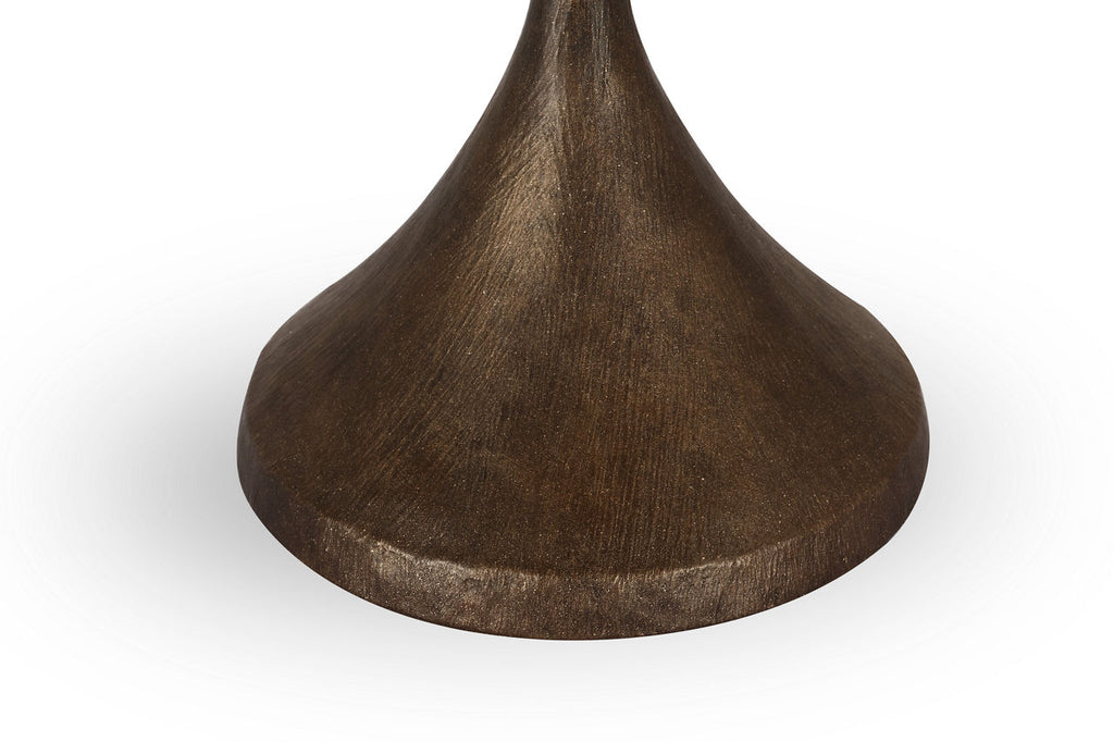 Alberto 17" Cordless Accent Lamp | Antique Bronze Leaf | Linen Shade