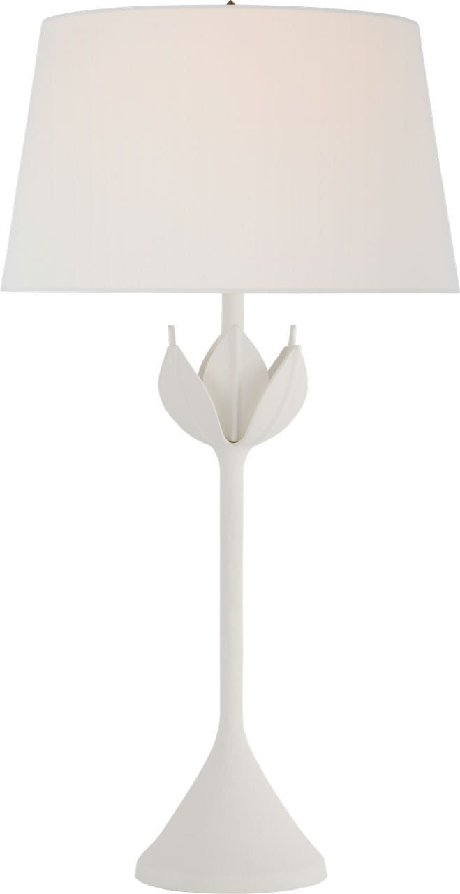 Alberto Large Table Lamp | Plaster White | Linen Shade