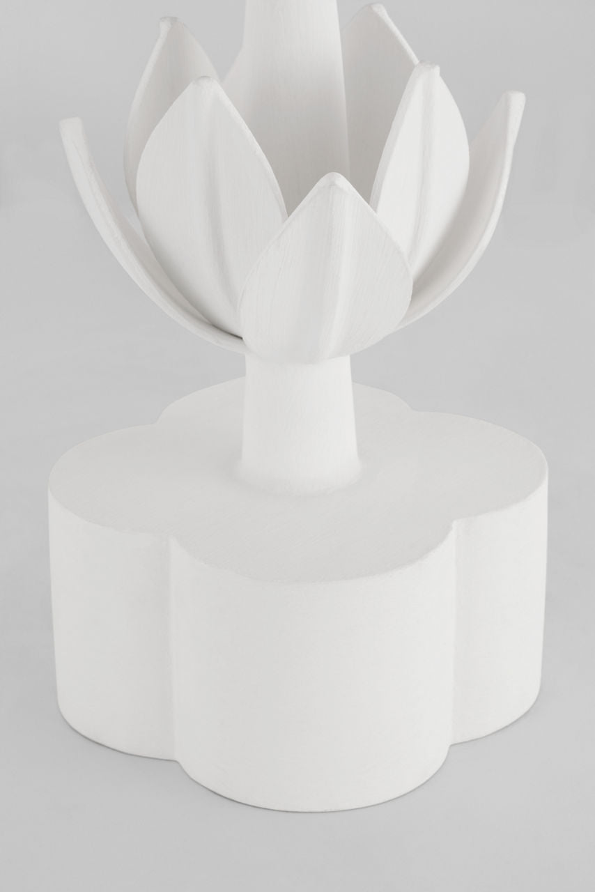 Alberto Large Triple Table Lamp | Plaster White | Linen Shade