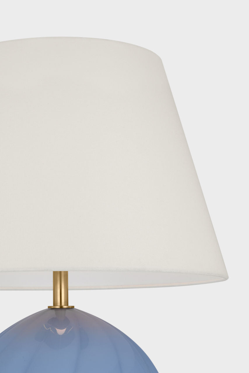 Talia Medium Cordless Table Lamp | Blue | Linen Shade