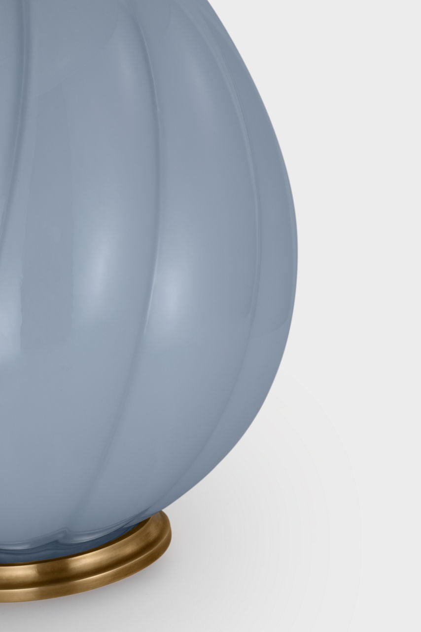 Talia Medium Table Lamp | Blue | Linen Shade