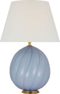 Talia Medium Cordless Table Lamp | Blue | Linen Shade