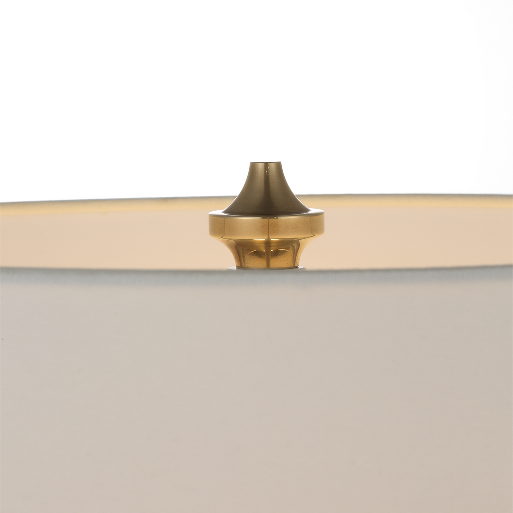 Figlia 27" Cordless V-Cut Round Table Lamp | Crystal | Linen Shade