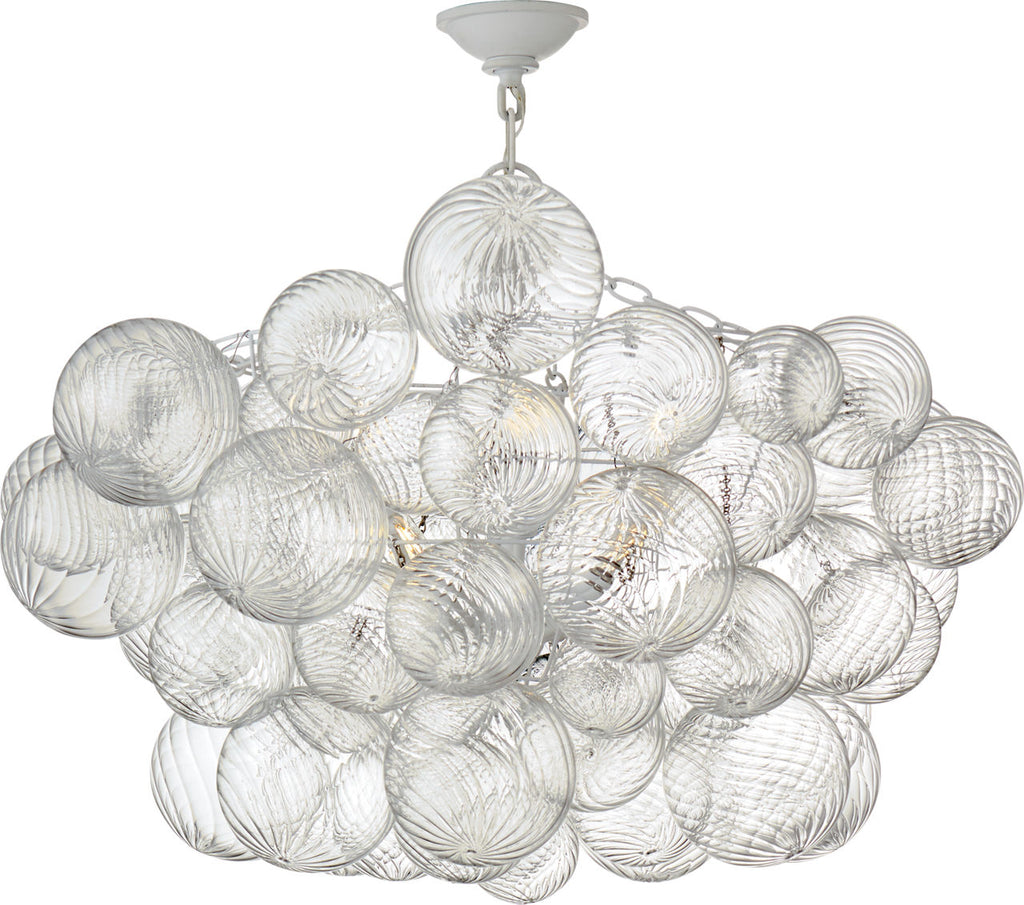 Talia 38" Semi-Flush Mount | Burnished Silver Leaf | Clear Glass