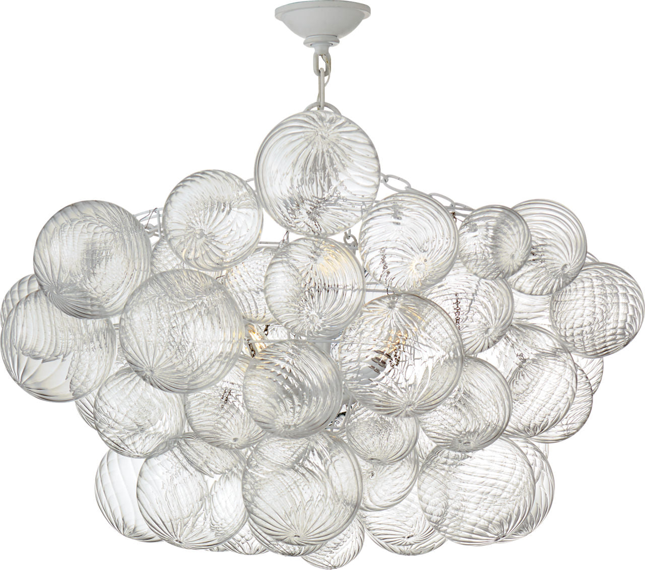 Talia 38" Semi-Flush Mount | Burnished Silver Leaf | Clear Glass