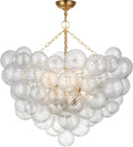 Talia 38" Semi-Flush Mount | Gild | Clear Glass