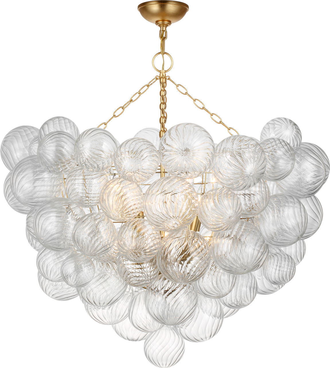 Talia 38" Semi-Flush Mount | Gild | Clear Glass