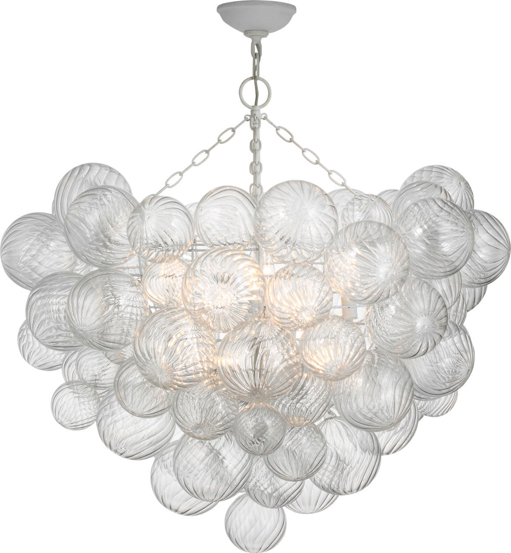 Talia 38" Semi-Flush Mount | Plaster White | Clear Glass