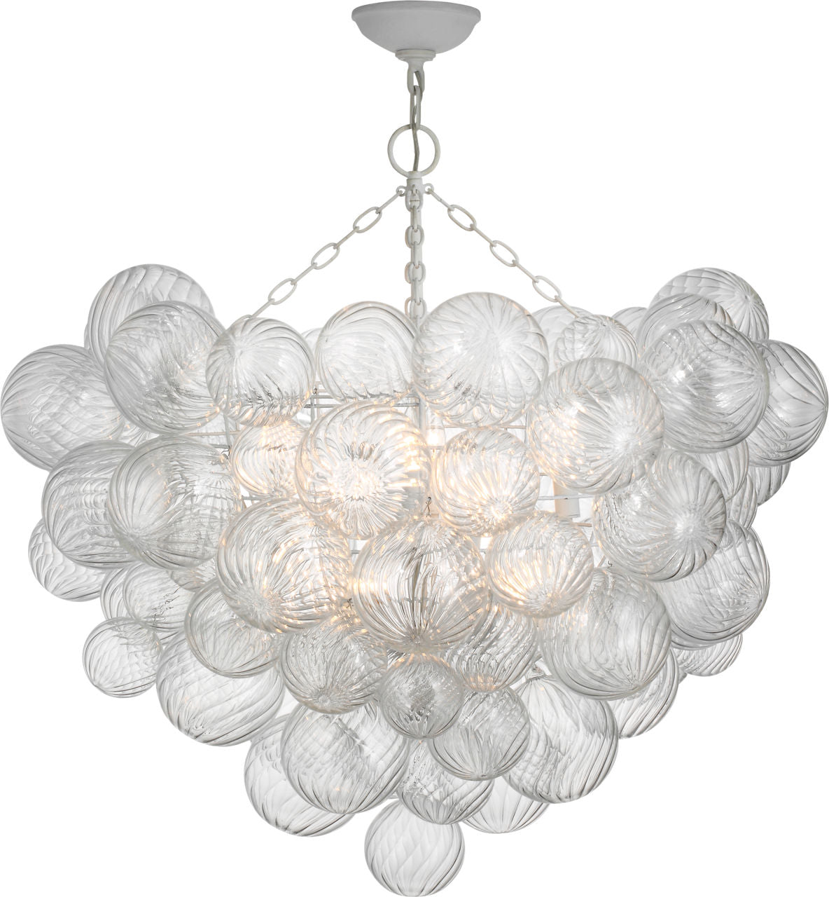 Talia 38" Semi-Flush Mount | Plaster White | Clear Glass