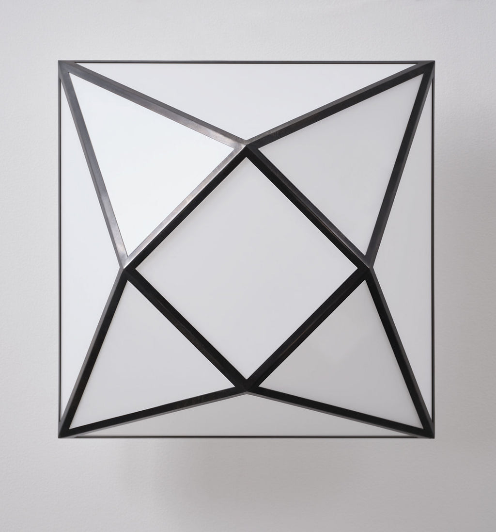 Lorino Large Semi-Flush Mount | Bronze | White Glass