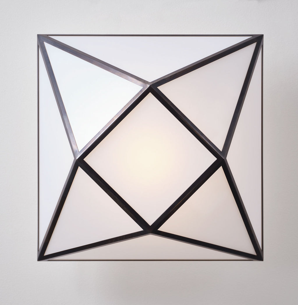 Lorino Large Semi-Flush Mount | Bronze | White Glass