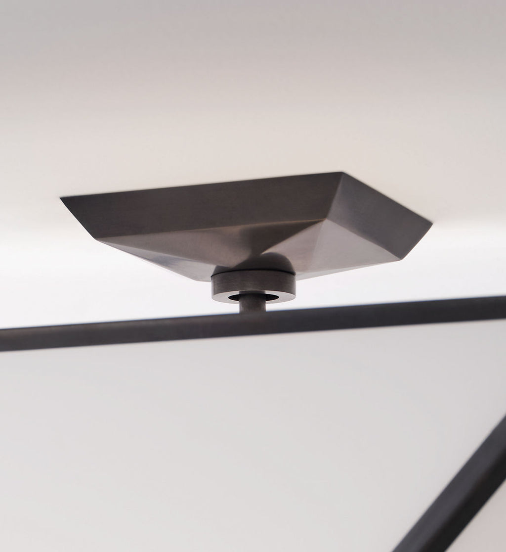 Lorino Large Semi-Flush Mount | Bronze | White Glass