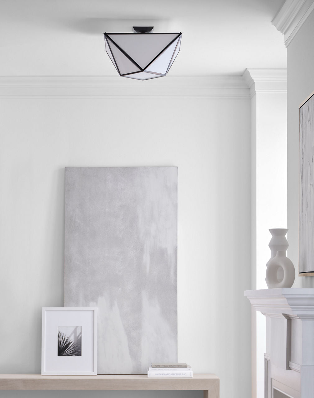 Lorino Large Semi-Flush Mount | Bronze | White Glass