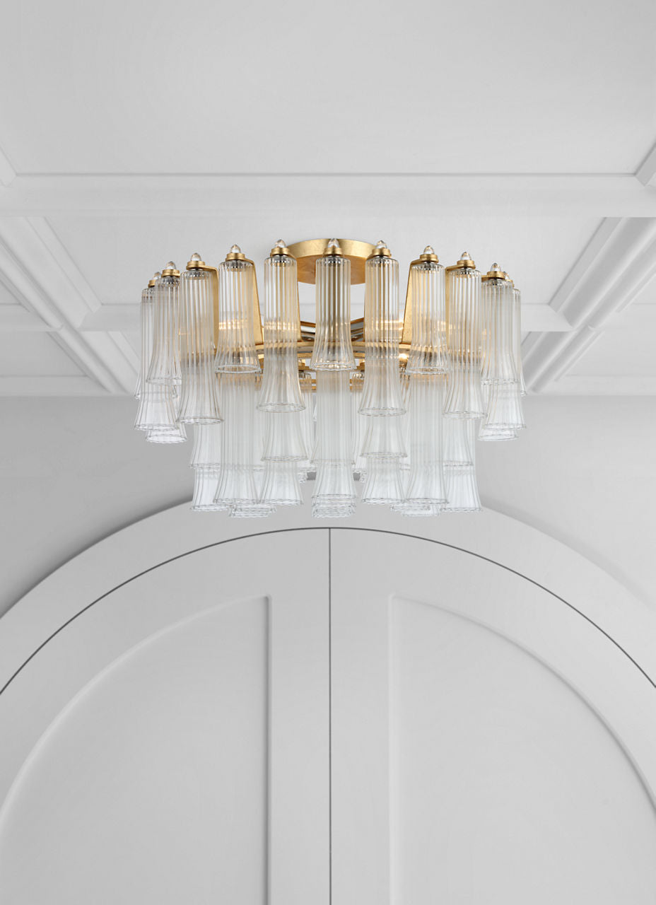 Lorelei 18" Semi-Flush Mount | Gild | Clear Glass