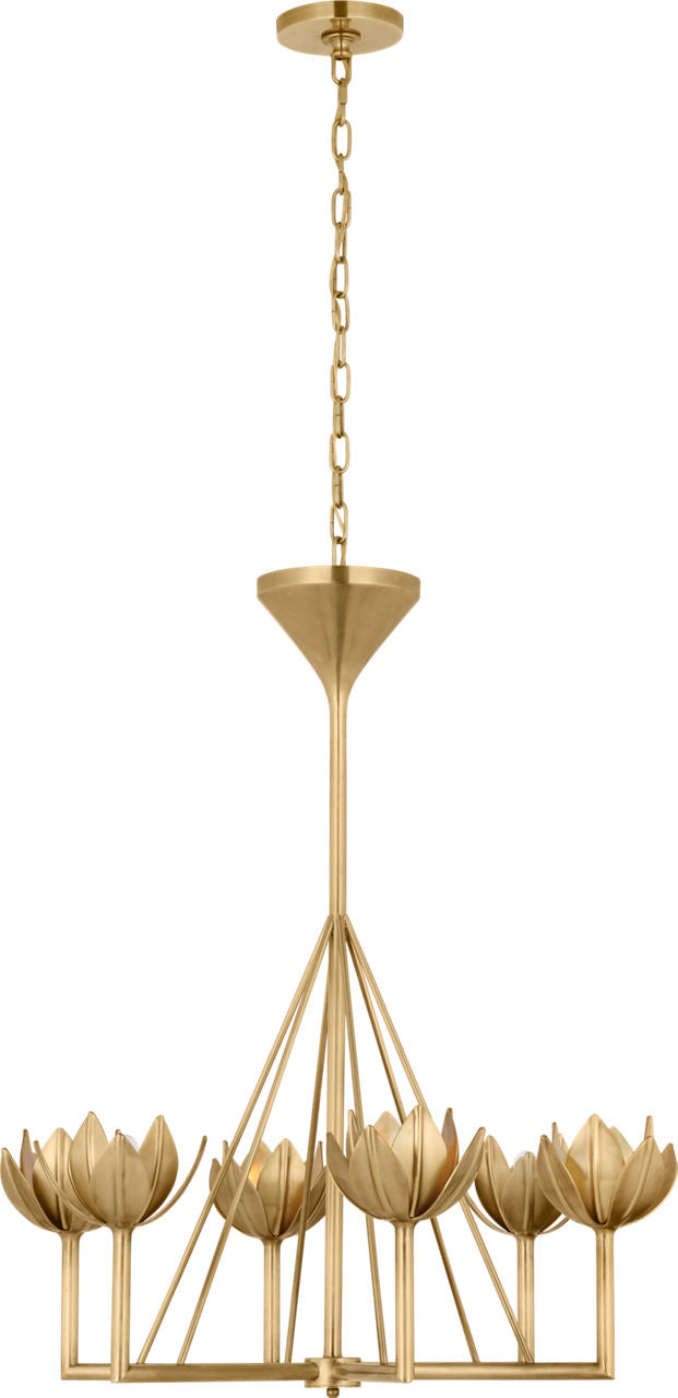 Alberto Small Single Tier Chandelier | Antique-Burnished Brass