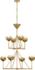 Alberto Medium Two Tier Chandelier | Antique-Burnished Brass