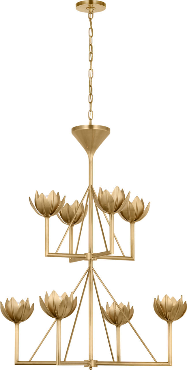Alberto Medium Two Tier Chandelier | Antique-Burnished Brass