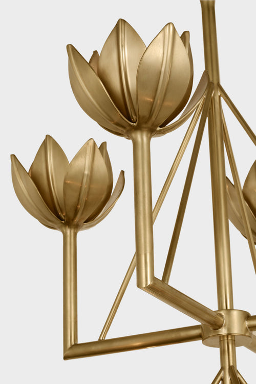 Alberto Medium Two Tier Chandelier | Antique-Burnished Brass