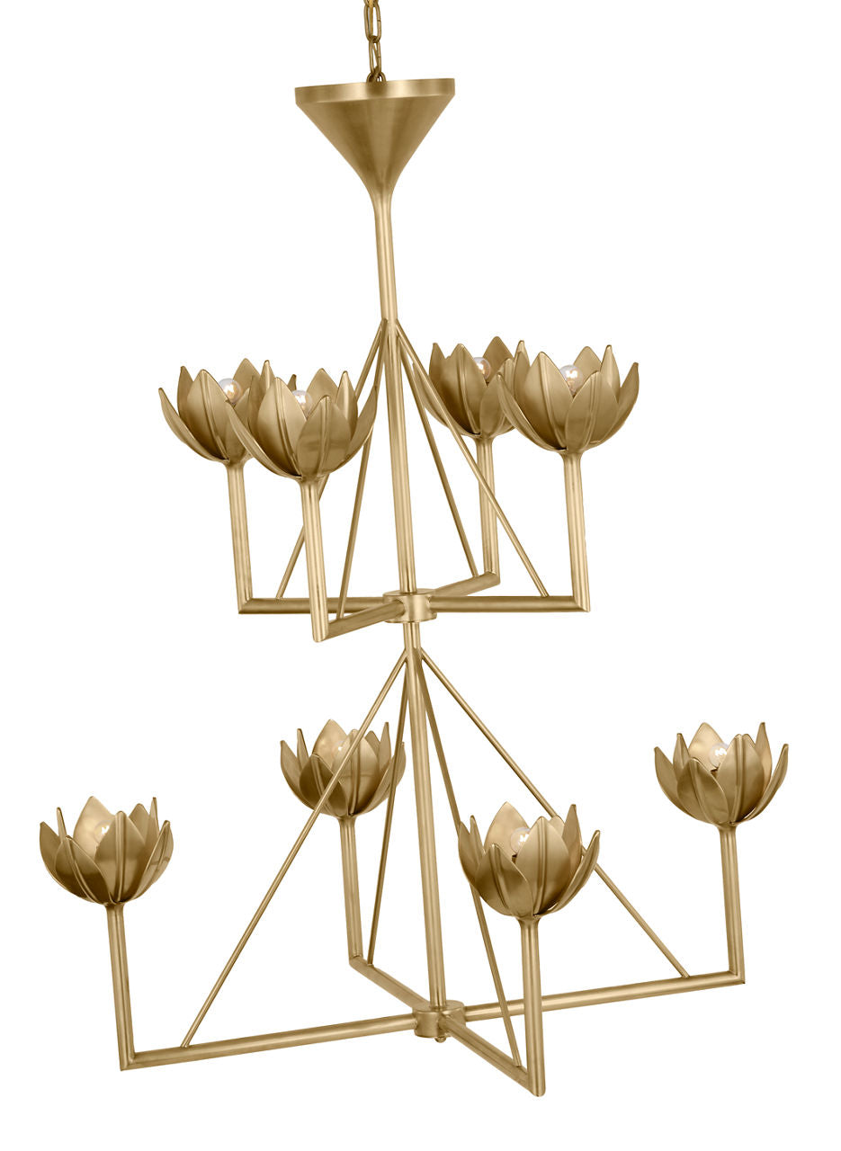 Alberto Medium Two Tier Chandelier | Antique-Burnished Brass