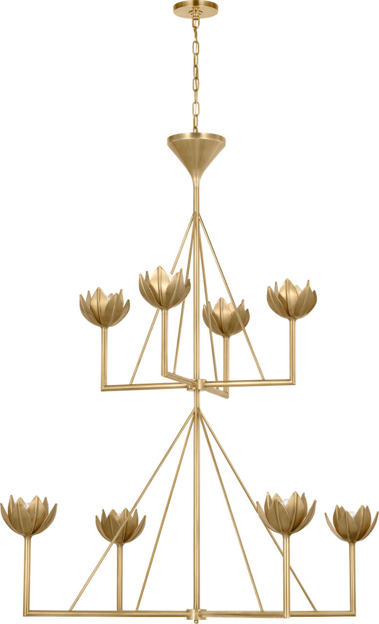 Alberto Large Two Tier Chandelier | Antique-Burnished Brass
