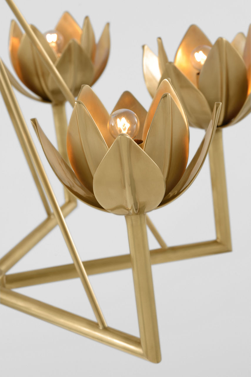 Alberto Small Low Ceiling Chandelier | Antique-Burnished Brass