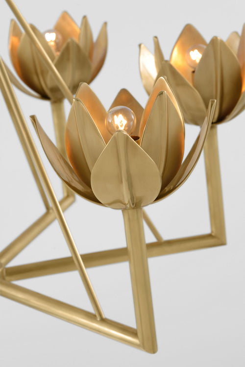 Alberto Small Low Ceiling Chandelier | Antique-Burnished Brass