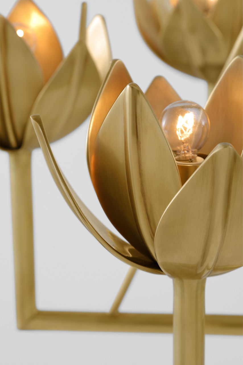 Alberto Small Low Ceiling Chandelier | Antique-Burnished Brass