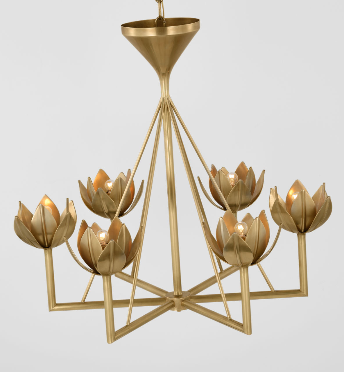 Alberto Small Low Ceiling Chandelier | Antique-Burnished Brass