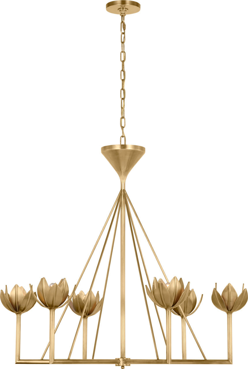 Alberto Large Low Ceiling Chandelier | Antique-Burnished Brass
