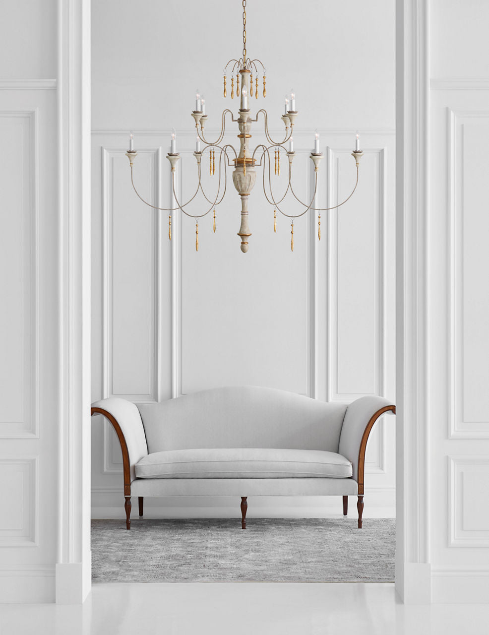 Fortuna Large Chandelier | Vintage White and Gild