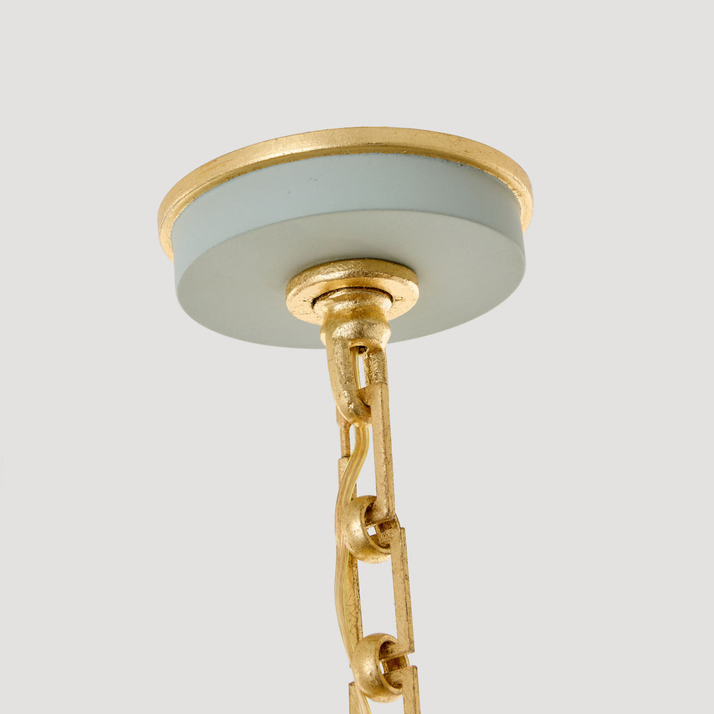 Caddo Medium Lantern | Celadon and Gild | Clear Glass