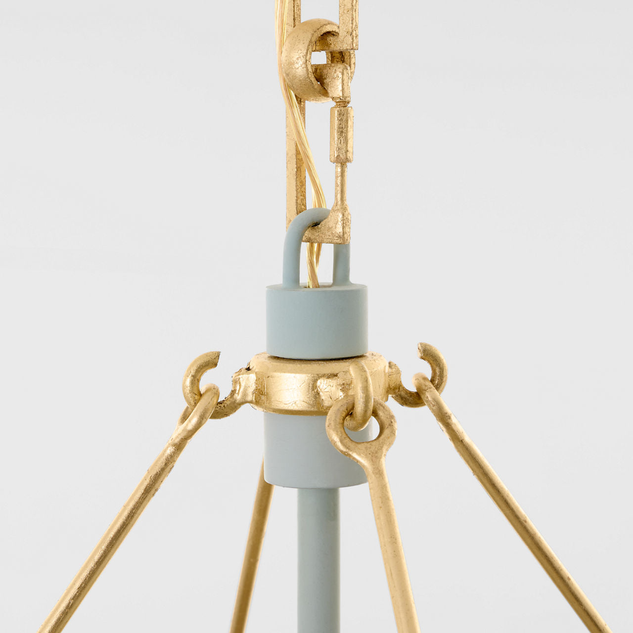 Caddo Medium Lantern | Celadon and Gild | Clear Glass