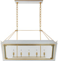 Caddo Medium Linear Lantern | Soft White and Gild | Clear Glass