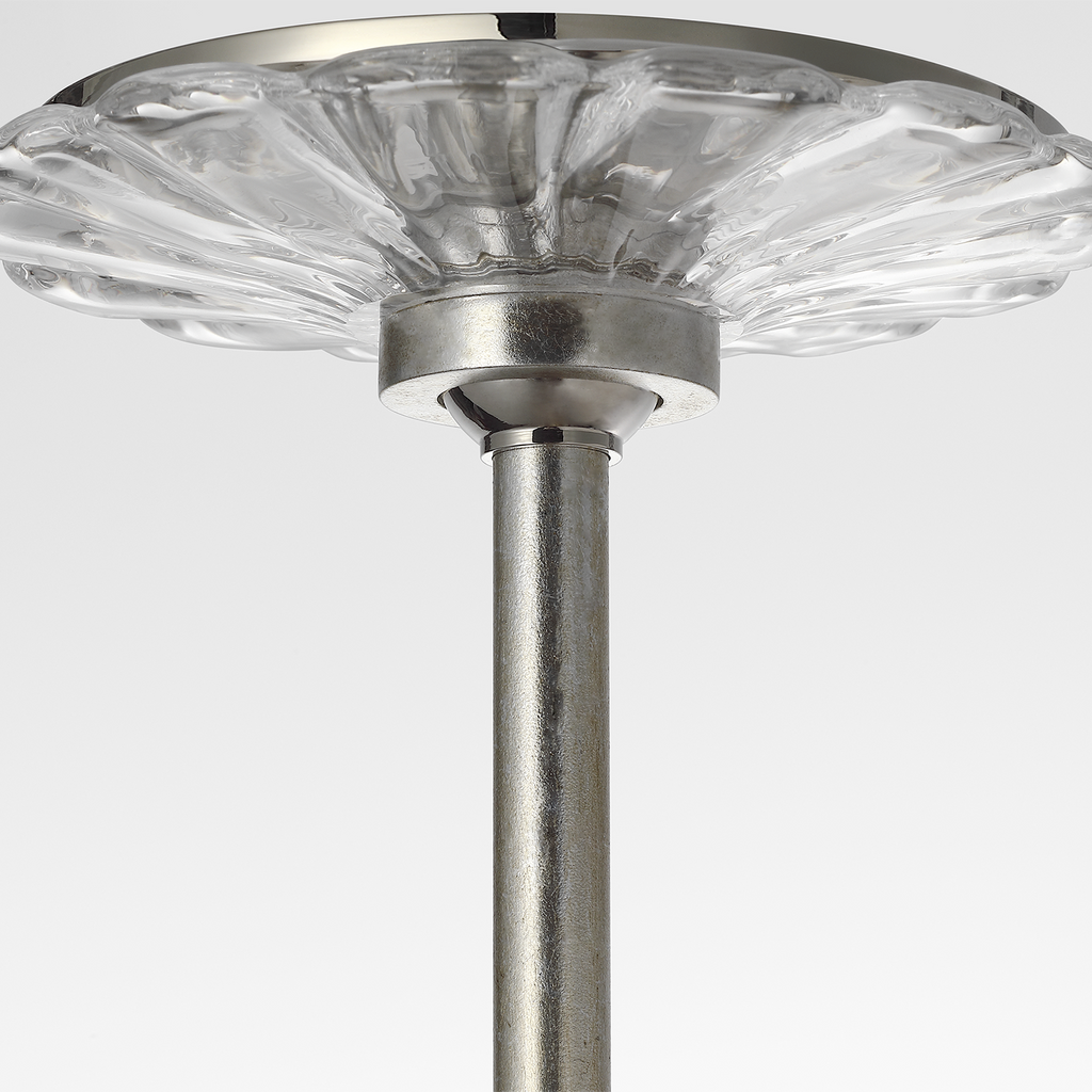 Gianna 24" Chandelier | Burnished Silver Leaf | Clear Glass