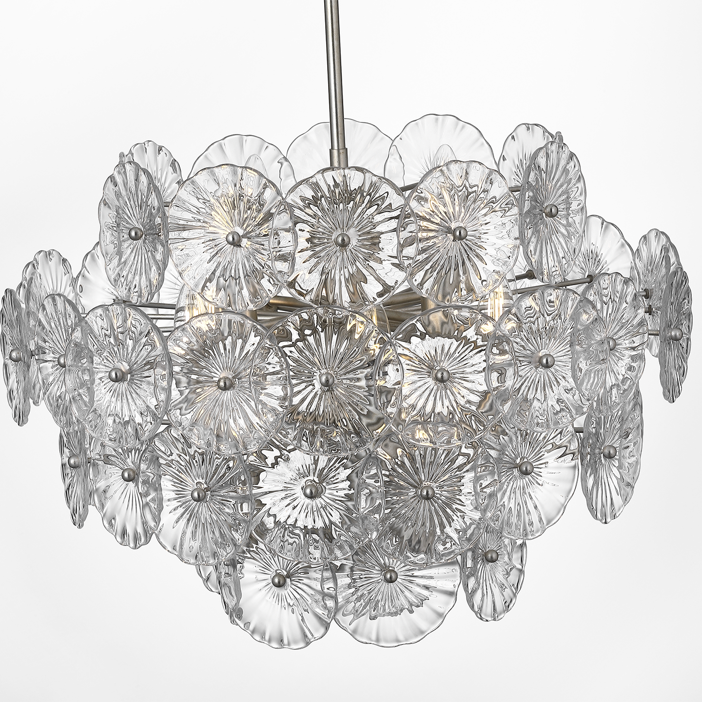 Gianna 24" Chandelier | Burnished Silver Leaf | Clear Glass
