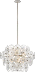 Gianna 24" Chandelier | Burnished Silver Leaf | Clear Glass
