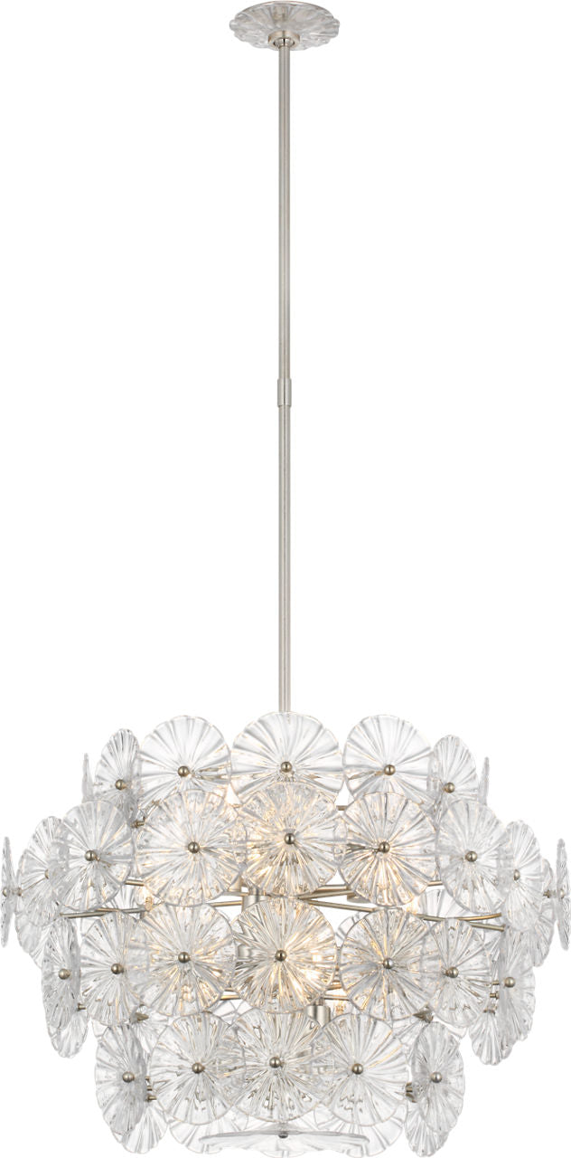 Gianna 24" Chandelier | Burnished Silver Leaf | Clear Glass