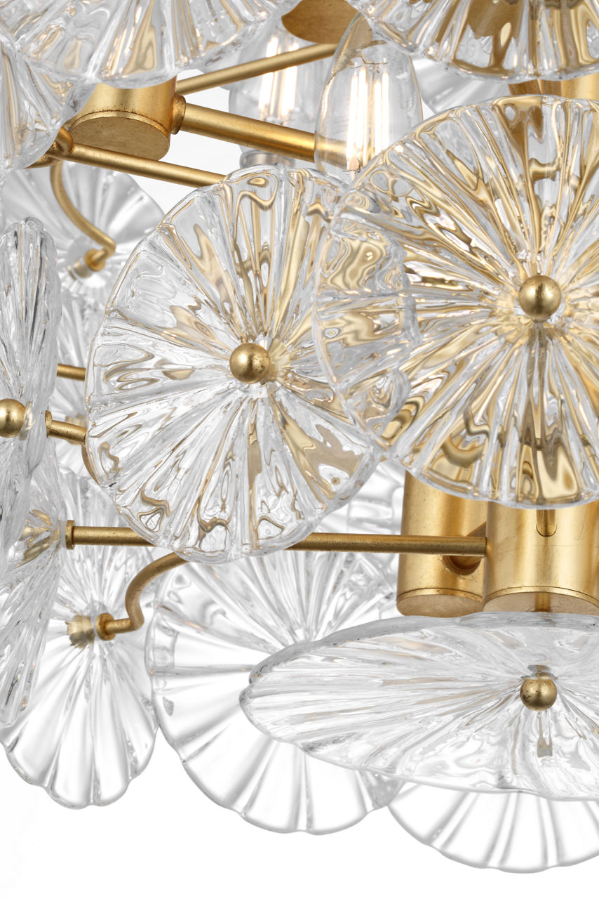 Gianna 24" Chandelier | Gild | Clear Glass