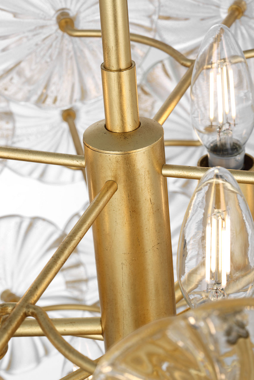 Gianna 24" Chandelier | Gild | Gold Fleck Glass
