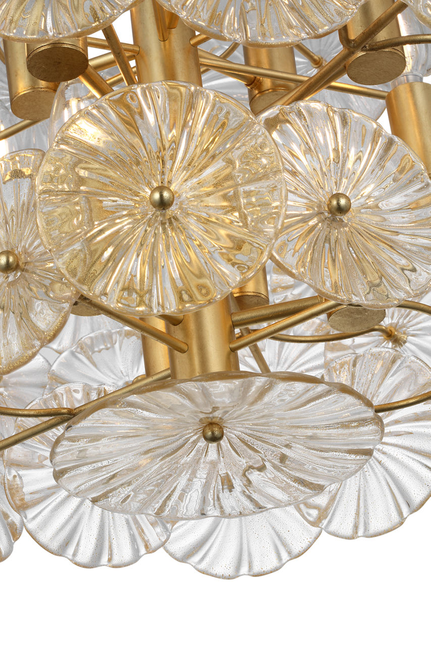 Gianna 24" Chandelier | Gild | Gold Fleck Glass
