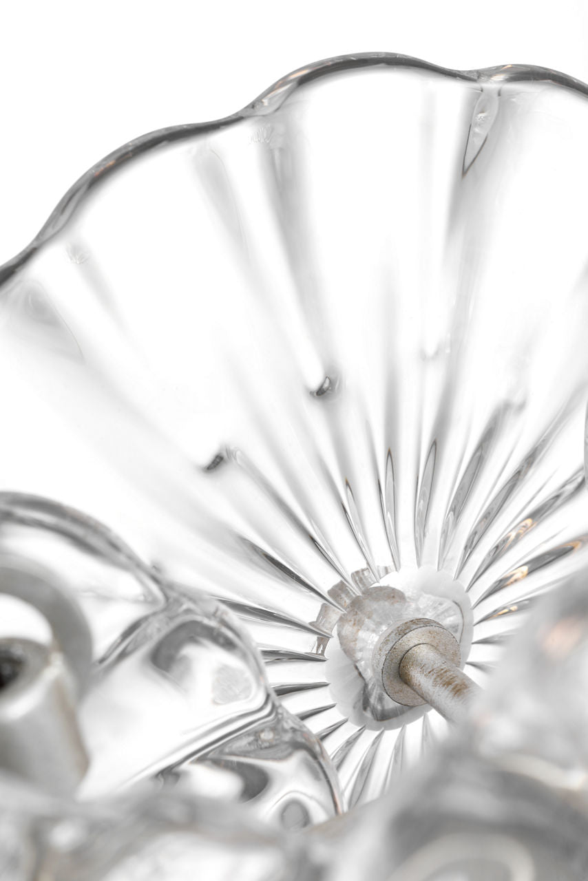 Gianna 36" Ring Chandelier | Burnished Silver Leaf | Clear Glass