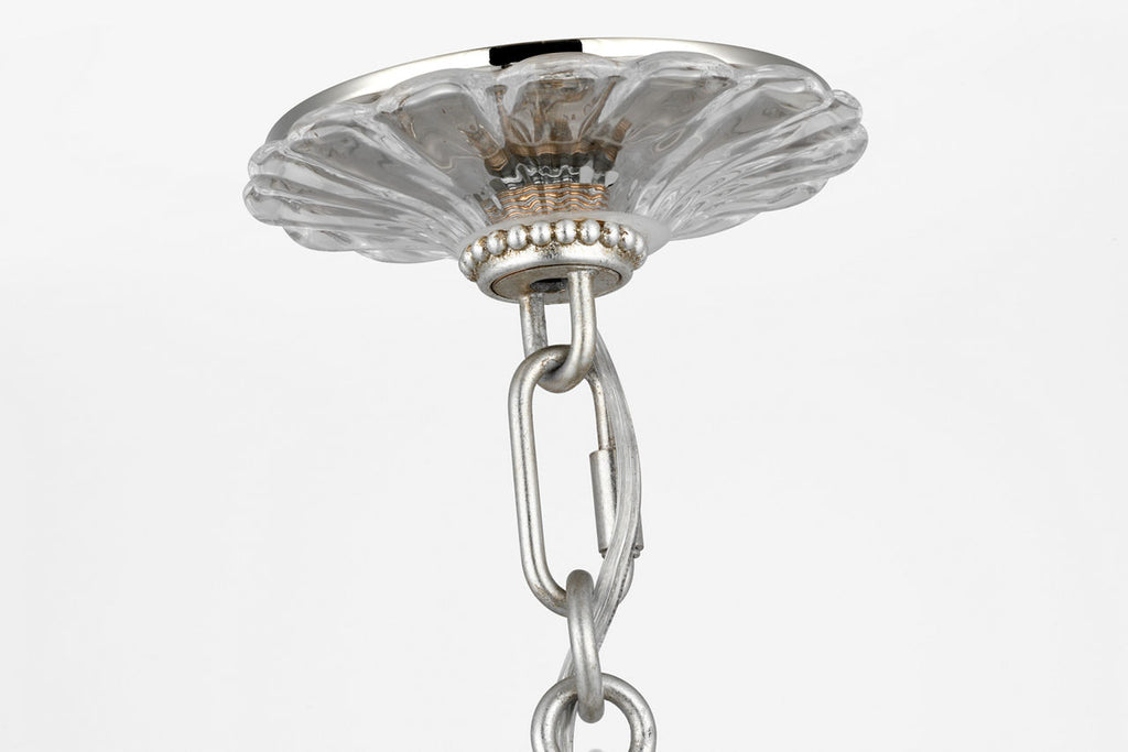 Gianna 36" Ring Chandelier | Burnished Silver Leaf | Clear Glass