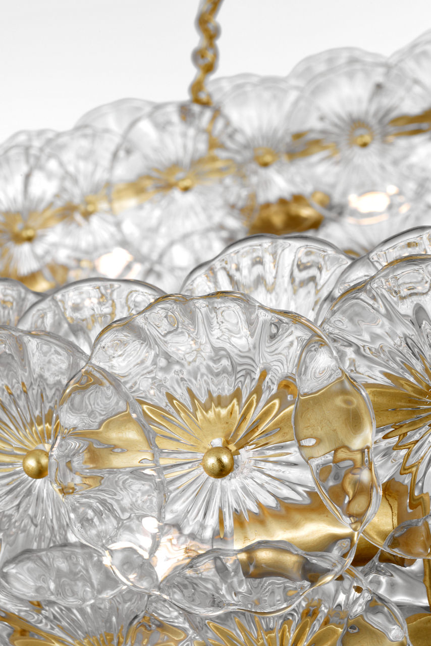 Gianna 36" Ring Chandelier | Gild | Clear Glass