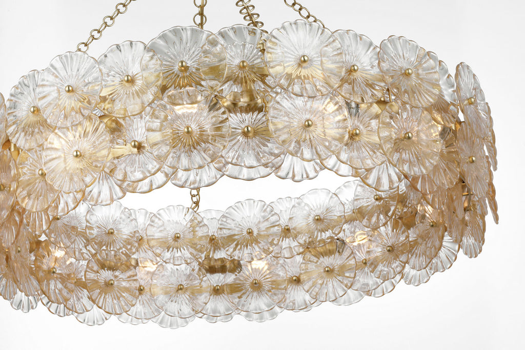 Gianna 36" Ring Chandelier | Gild | Gold Fleck Glass