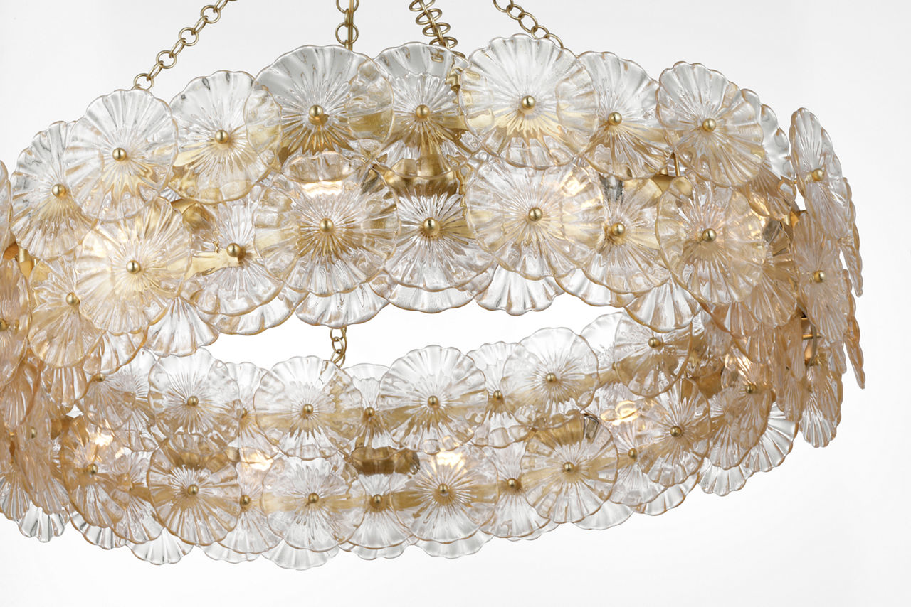 Gianna 36" Ring Chandelier | Gild | Gold Fleck Glass