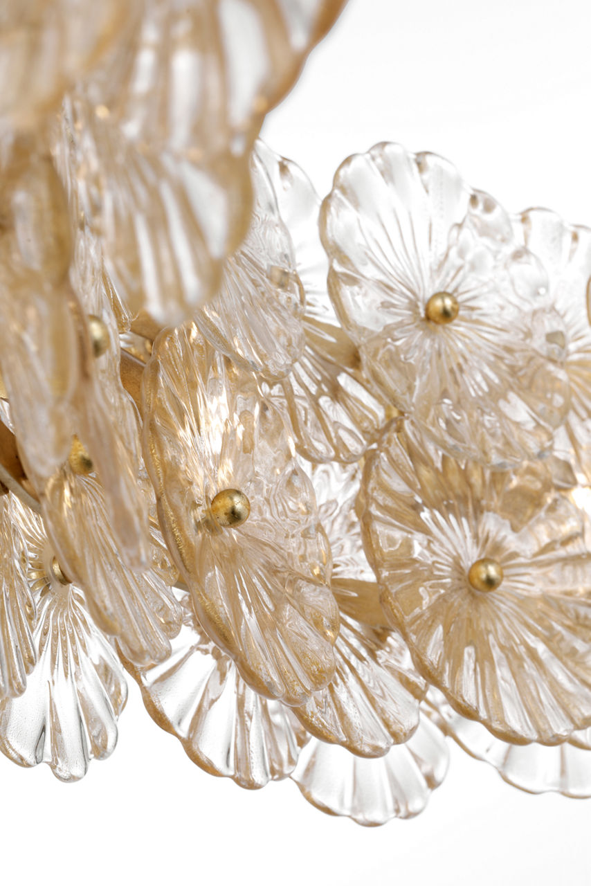 Gianna 36" Ring Chandelier | Gild | Gold Fleck Glass